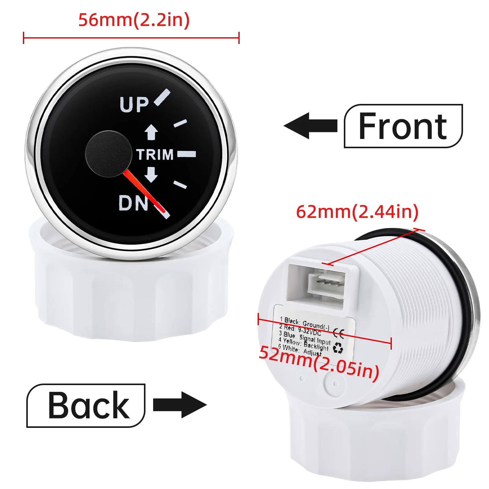 7 Color Backlight Trim Gauge 52mm Trim Indicator Meter For Inboard Outboard Engine Tilt Trim Gauge For Marine Boat Customized