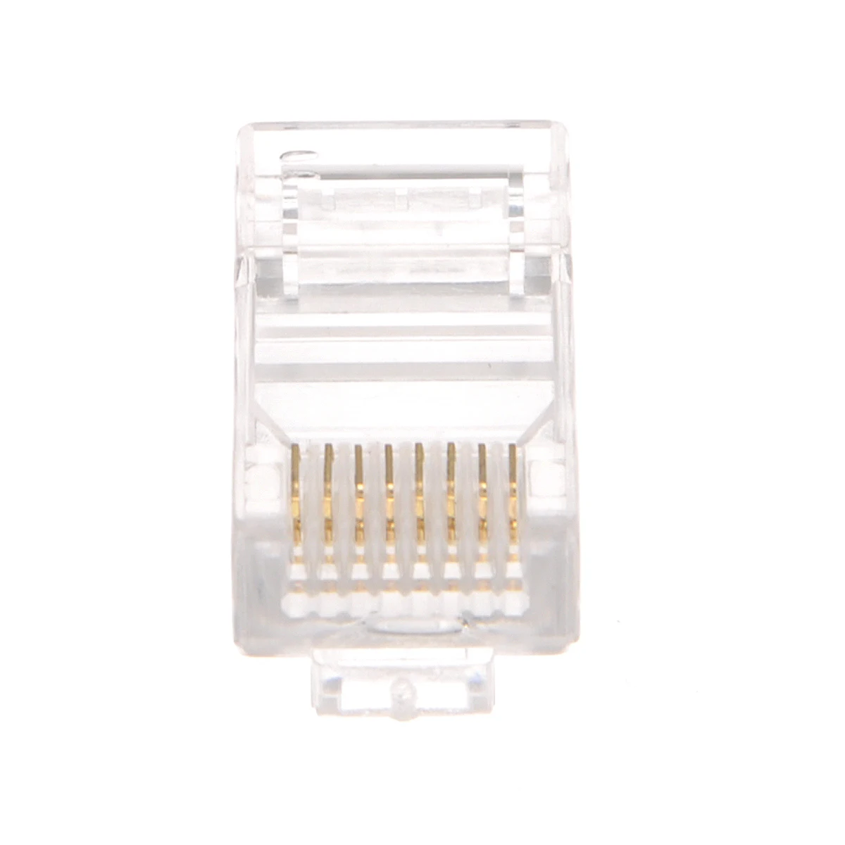 

100pcs Connectors Cat5e Cable Ends Gold Plated Leads Oxygen Connectors Cat5E Free Copper Network Custom-Length