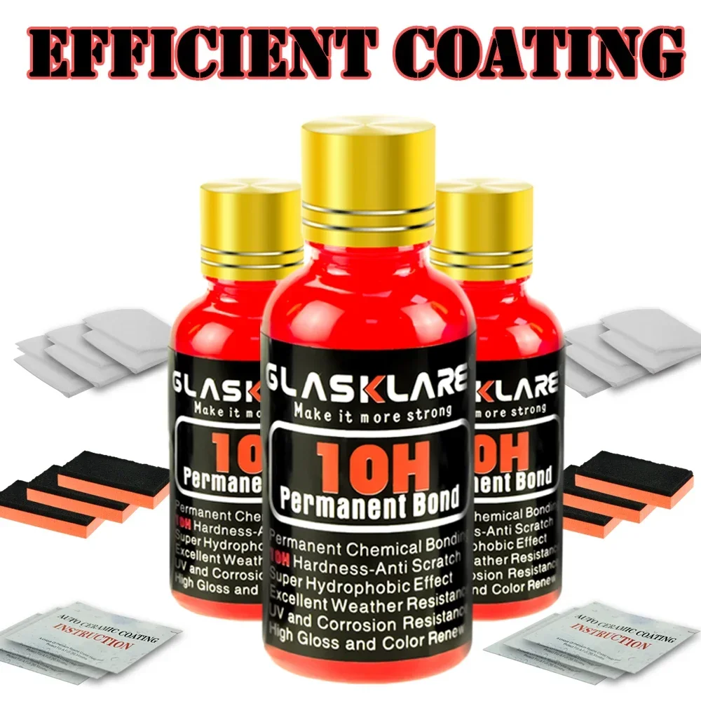 

10H Car Polish Liquid Ceramic Coat Hydrophobic Glass Coating Paint protective foil Care Anti-scratch Auto Detailing