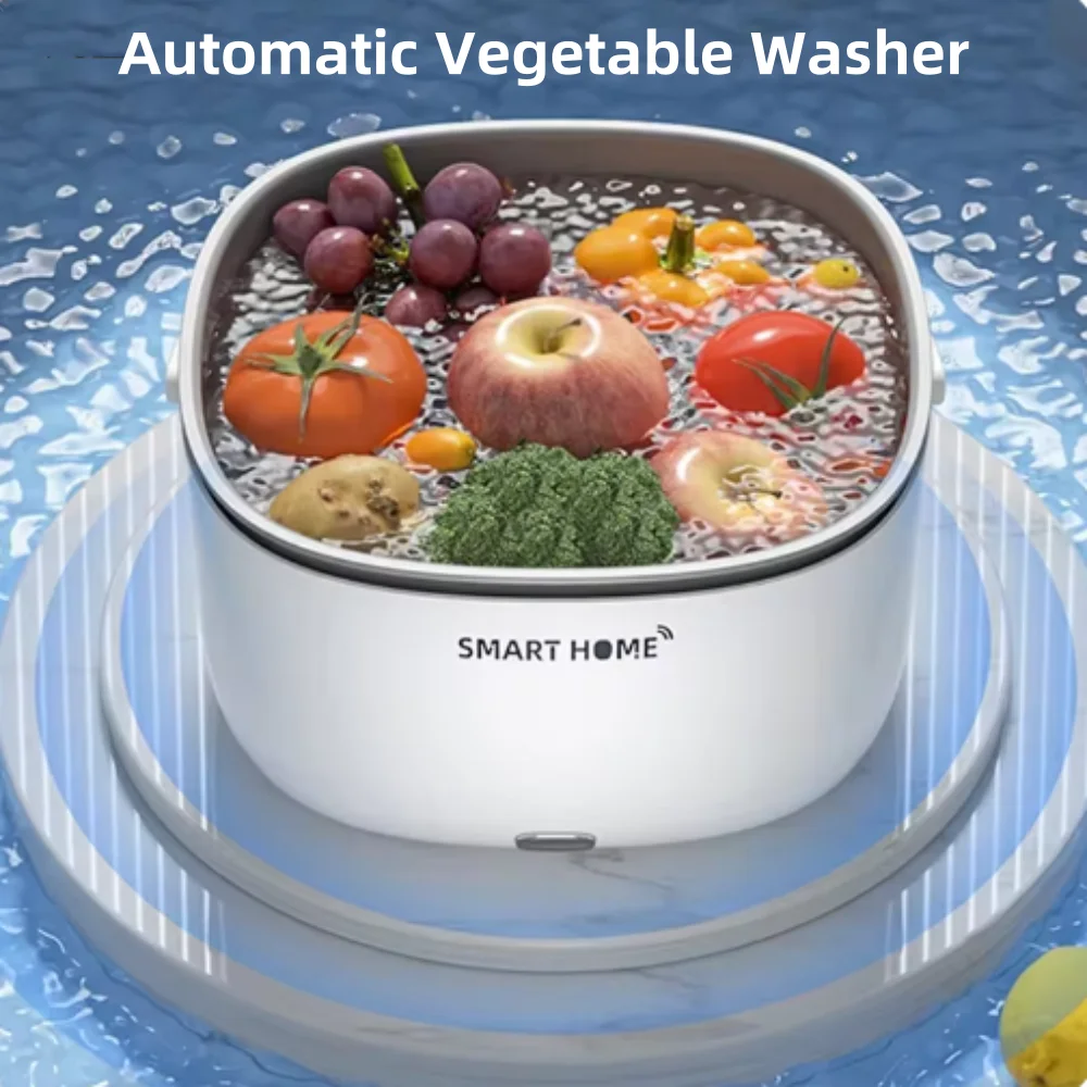 Electric Vegetable And Fruit Washing Machine Food Ultrasonic Washing Bucket Large Capacity Food Grains Purifie Home-appliance