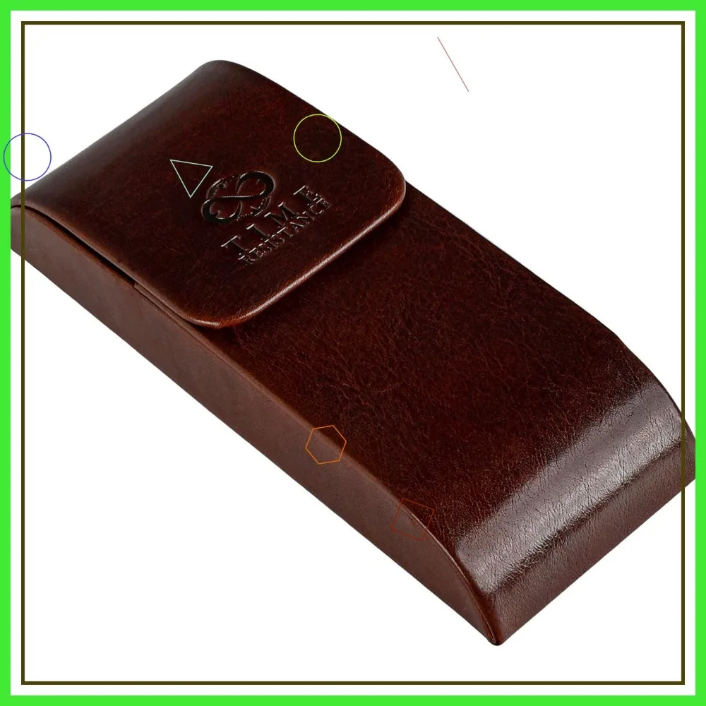 Time Resistance Leather Glasses Case - Hard Shell Protective Eyewear Holder, Made in Italy