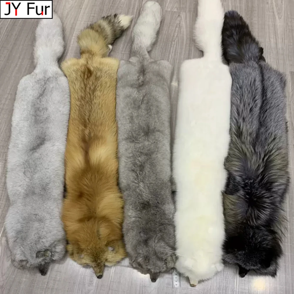 

Winter Warm Large Real Fox Fur Collar Natural Fur Coat Scarves Luxury Women Men Jackets Hood Shawl Decor Female Neck Scarf Wraps