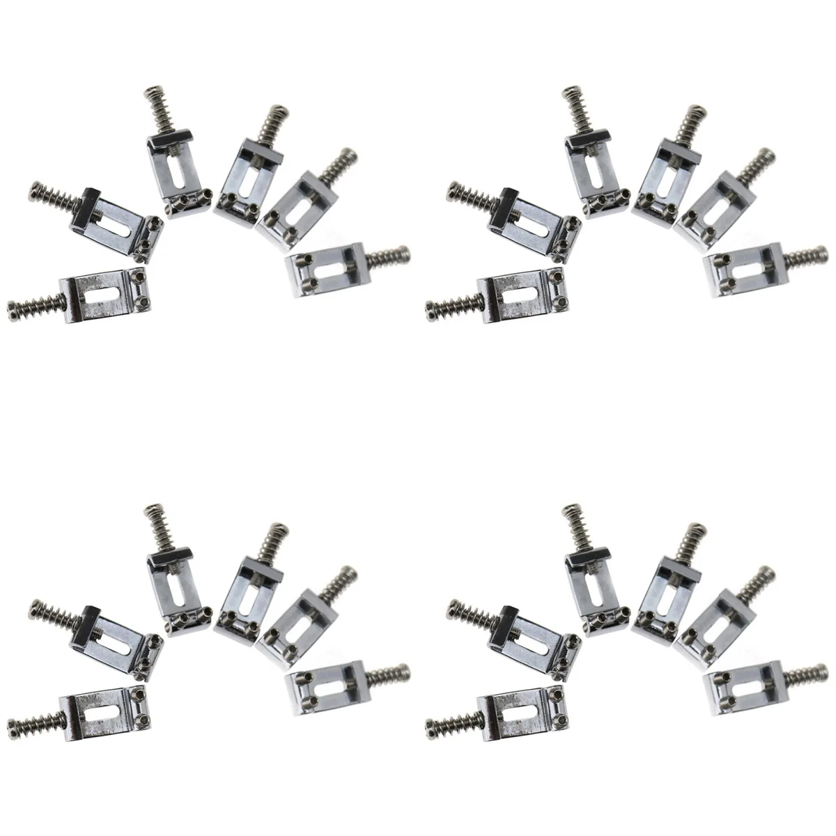 

A71P Set of 24 Replacement Chrome Tremolo Bridge Saddles for Electric Guitar