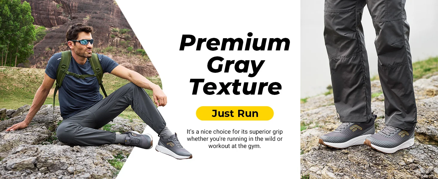 FitVille Trailrunning-Schuhe Extra Breite Berglauf-Sneaker Dämpfende Geh- und Joggingschuhe für Herren Plantarfasziitis – Detail 6
