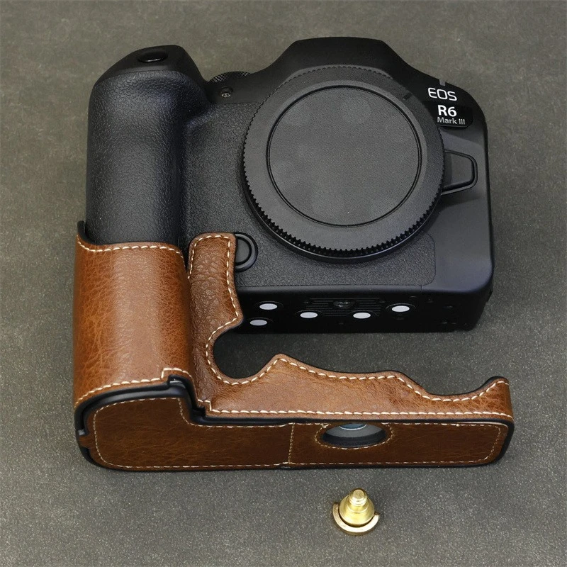 For Canon R63 Leather Half Camera Protector R62 Leather case R5 protective case r63 base half set case Camera Protect Bag Grip