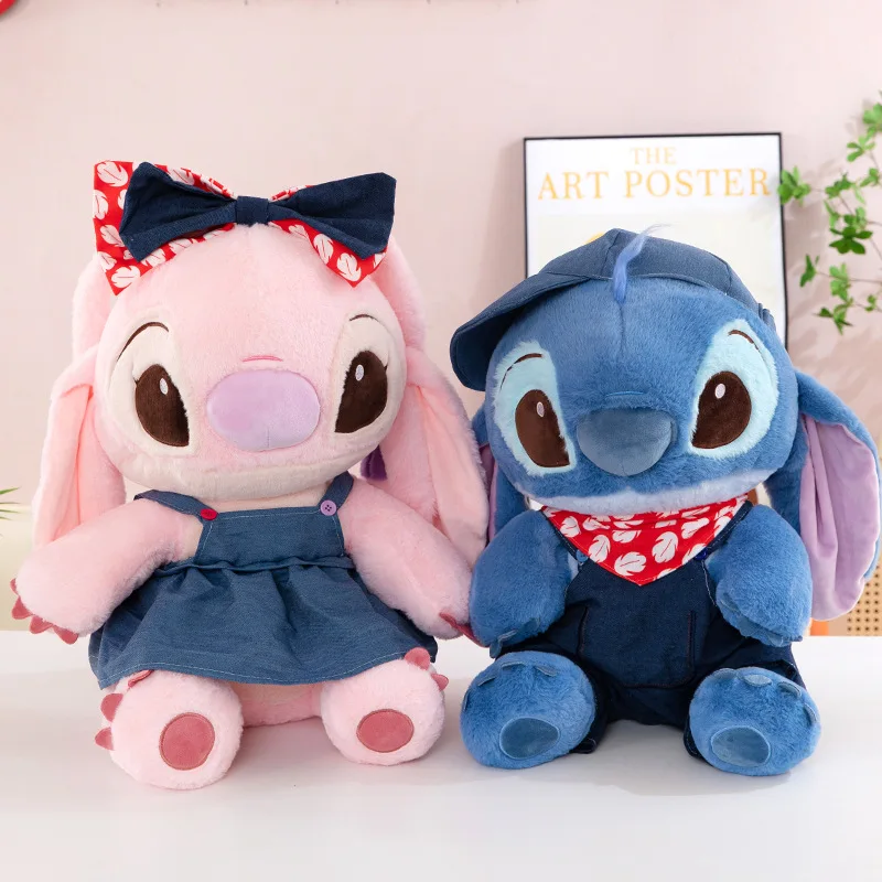 

30/65cm Lilo and Stitch Plush Toy Disney Anime Stuffed Kawaii Angel Pillow Cartoon Stich Doll Plushie Kids Birthday Xmas Gifts