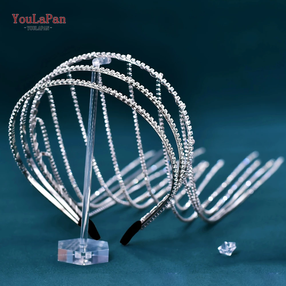 Youlapan strass corrente aros de cabelo acessórios de casamento nupcial longo cristal cabelo videira mulher festa headwear borlas hp612