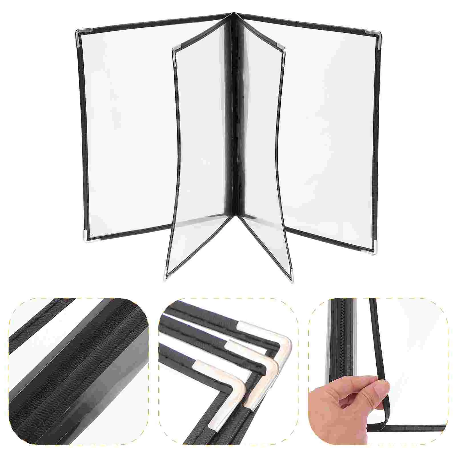 2 Pcs The Menu Binder Clips Recipe Folder Pvc Cover Planner Drinks Book Holders for Restaurant Case