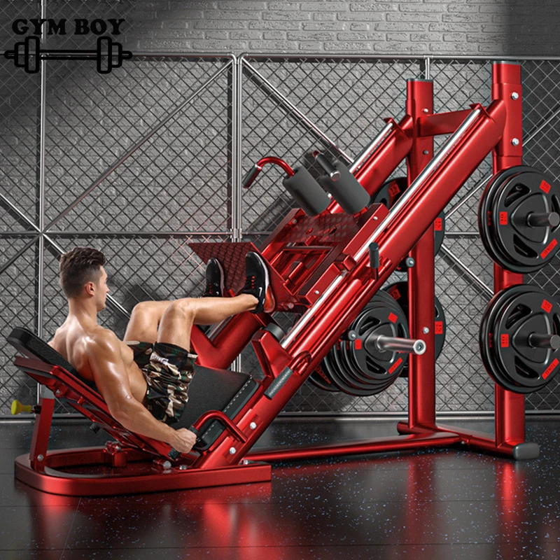 Including 100kg Weight Plates Gym Commercial Squat Machine With A 45 ° Tilt Upward Leg Strength Training Kick Machine