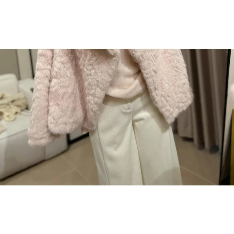 Womens Faux Rabbit Fur Coat Lapel Loose Lazy Style Thick Warm Winter Eco Friendly Fur Outerwear