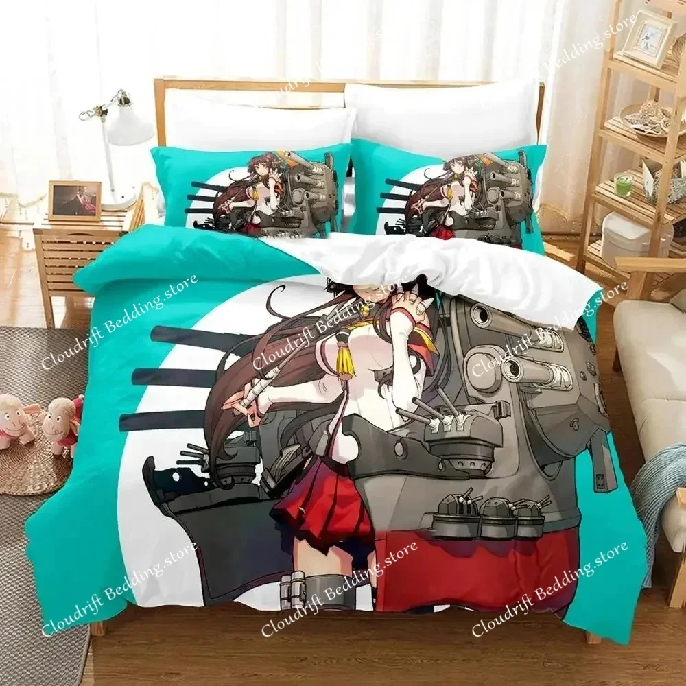 Anime Kantai Collection Bedding Set Boys Girls Twin Queen Sizes Duvet Cover Pillowcase Bed Kids Adult Fashion Home Textileextile