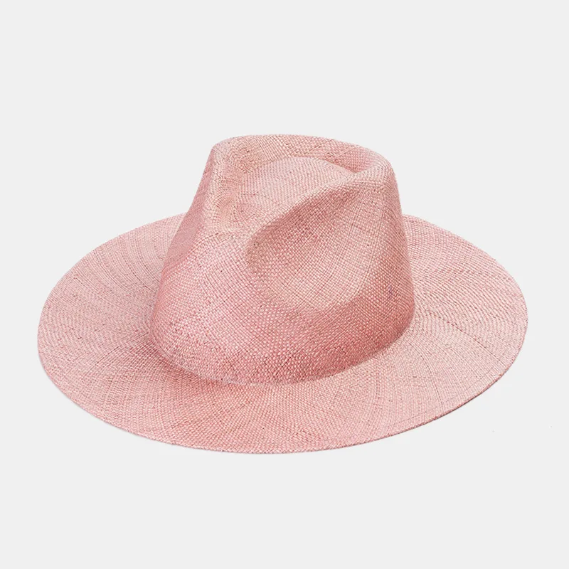 2025New Fashion Dyeing Jazz Treasure Grass Sun Hat American Spring Summer Simple Lightweight Beach Big Eaves Sunscreen Straw Hat