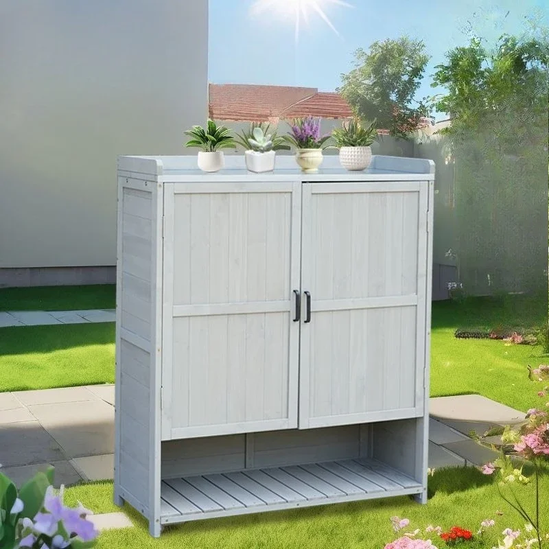 HYS  Storage Waterproof Sunscreen Locker Balcony Garden Grocery Cabinet Patio Terrace Farm Tools Locker