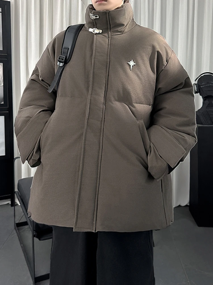 

Ретро-куртка из утолщенного хлопка с воротником-стойкой, мужская повседневная верхняя одежда, зимняя новинка, уличный модный пуховик