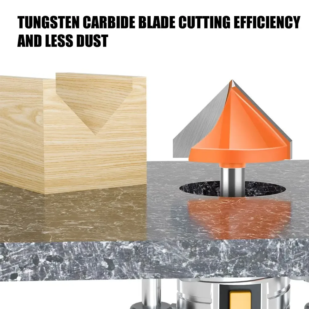 1 قطعة 8 مللي متر عرقوب 60 90 120 150 درجة فولت نوع الشق القاطع بت CNC النقش الصلبة راوتر بت كربيد قاطعة المطحنة #5