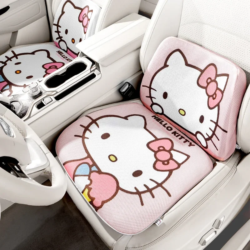 

Sanrio Kawaii Hello Kitty Car Seat Cushion Anime Cartoon Cute Fashion Exquisite Breathable Office Home Fart Pad Cooling Cushions