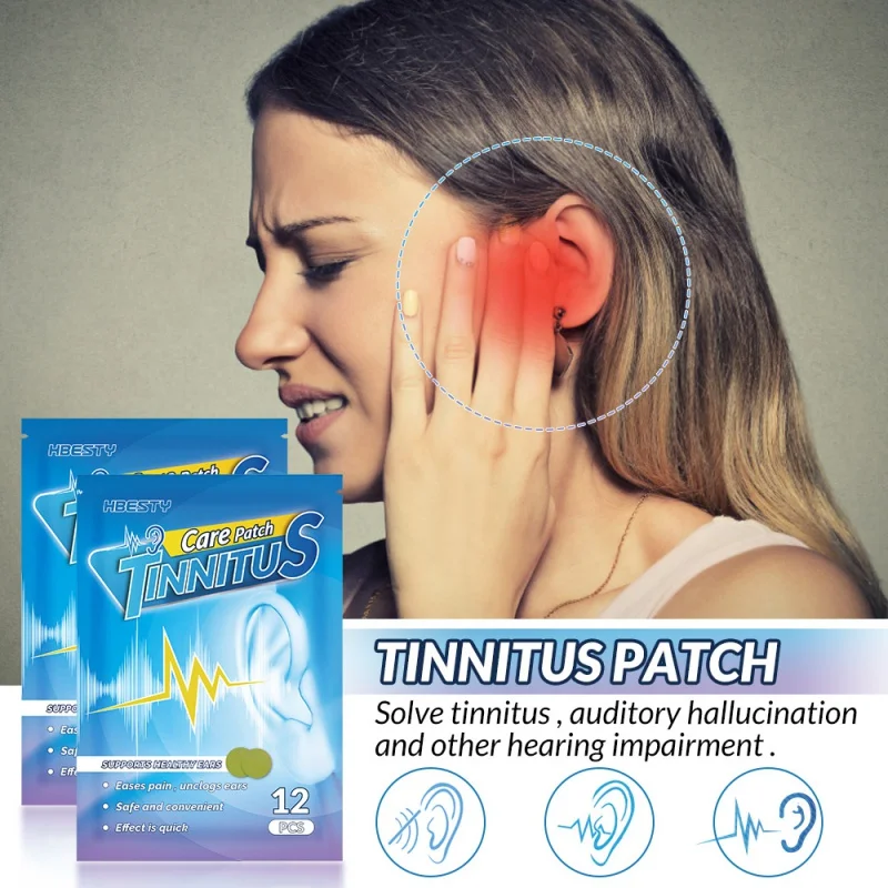 HBESTY Relaxing Ear Patch Portable Tinnitus Treatment Patch Prevent Vomitng Improve Listening Anti Headache Ear Ringing Patch