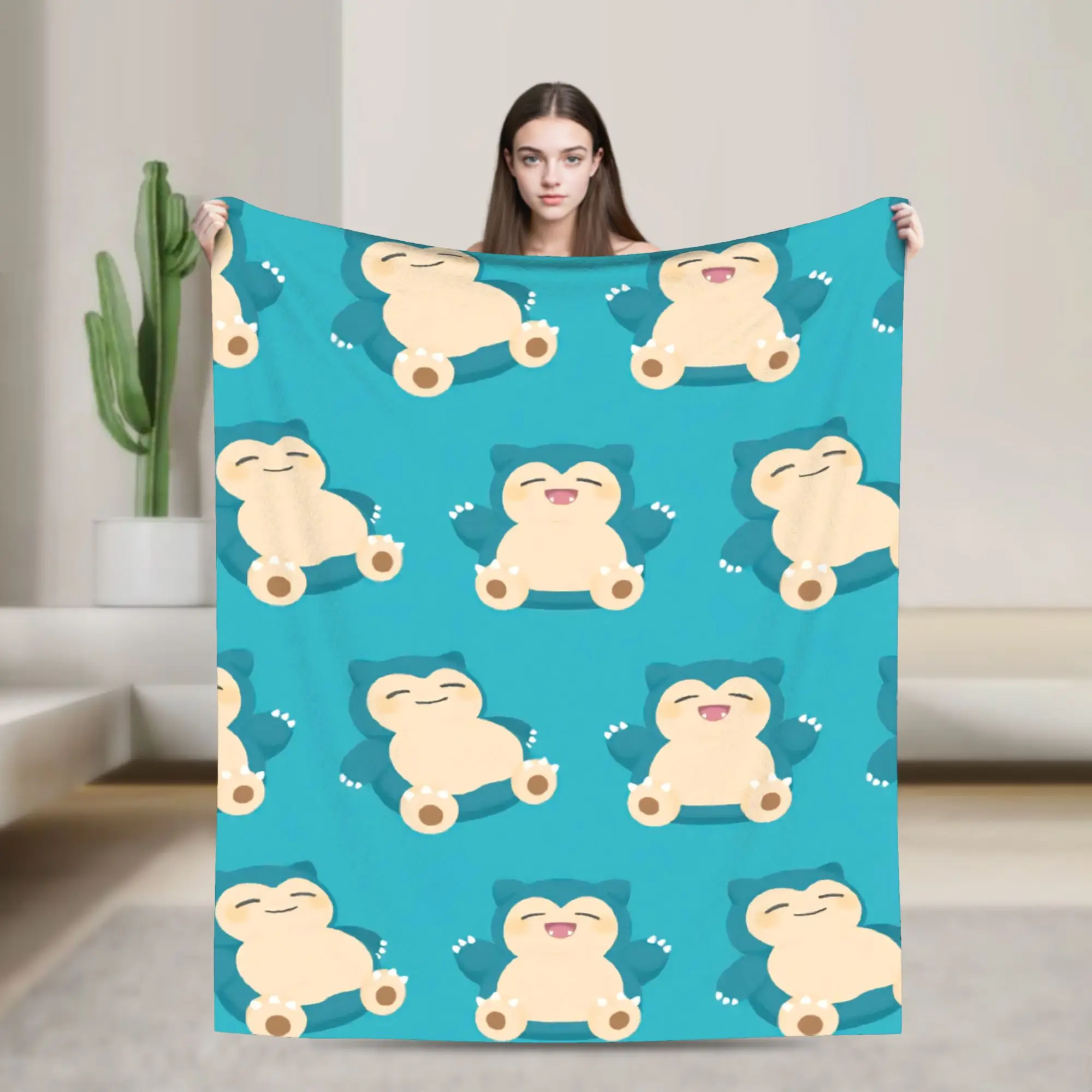 Snorlax Mehr schlafen Bitte Decke Warme, flauschige Plüsch-Überwurfdecke für Couch, Stuhl, Picknick, Flanell, Tagesdecke, Bettdecke