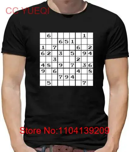 Sudoku Mens TShirt  Nerd  Geek  Puzzle  Game  Logic  Book  Numbers long sleeves