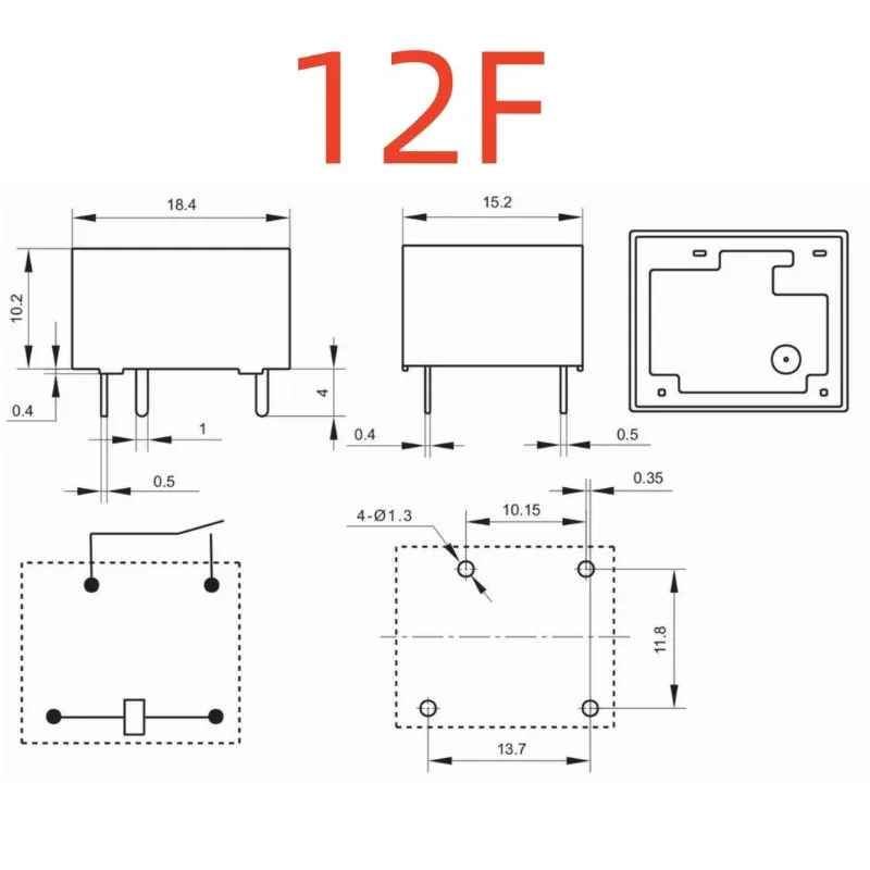 （Large quantity negotiable ）New 1pcs/lot JQC-12FF 012-HS(555) 12FA-12V 4pins 10A