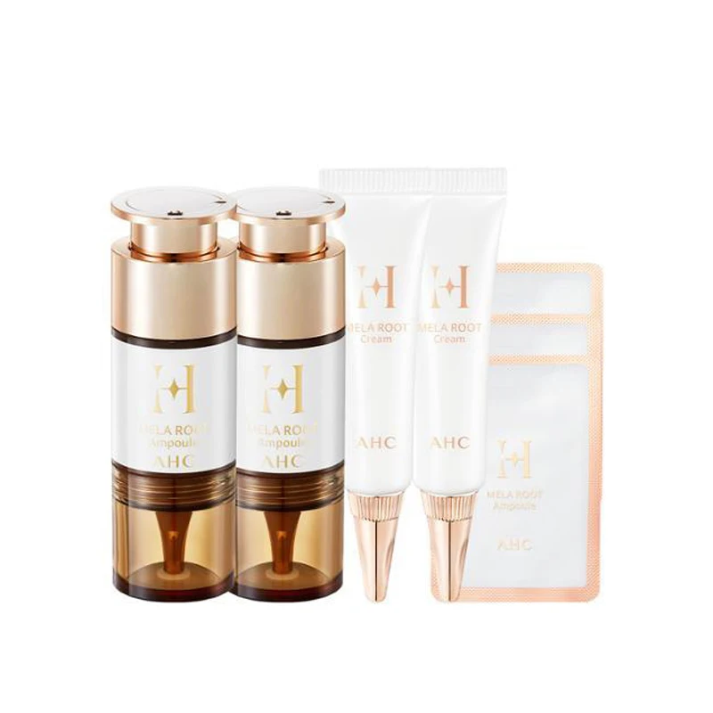 مجموعة مخطط خاصة من Ahc Melalute Ampoule (Amplies 10Mlx2 + الكريمات 10Mlx2) Melale Freckle Blemish رطوبة مشعة للعناية بالبشرة وتفتيحها