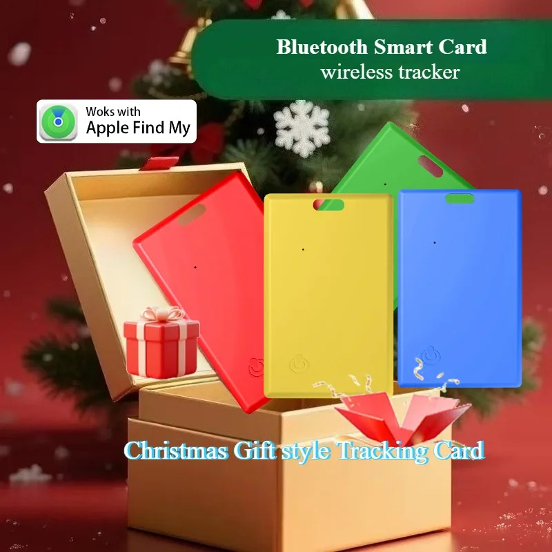

Christmas Gift Style Tracking Card Wallet Work For Apple Find My Wireless Tracker Smart Card Anti-lost Air Tag Items