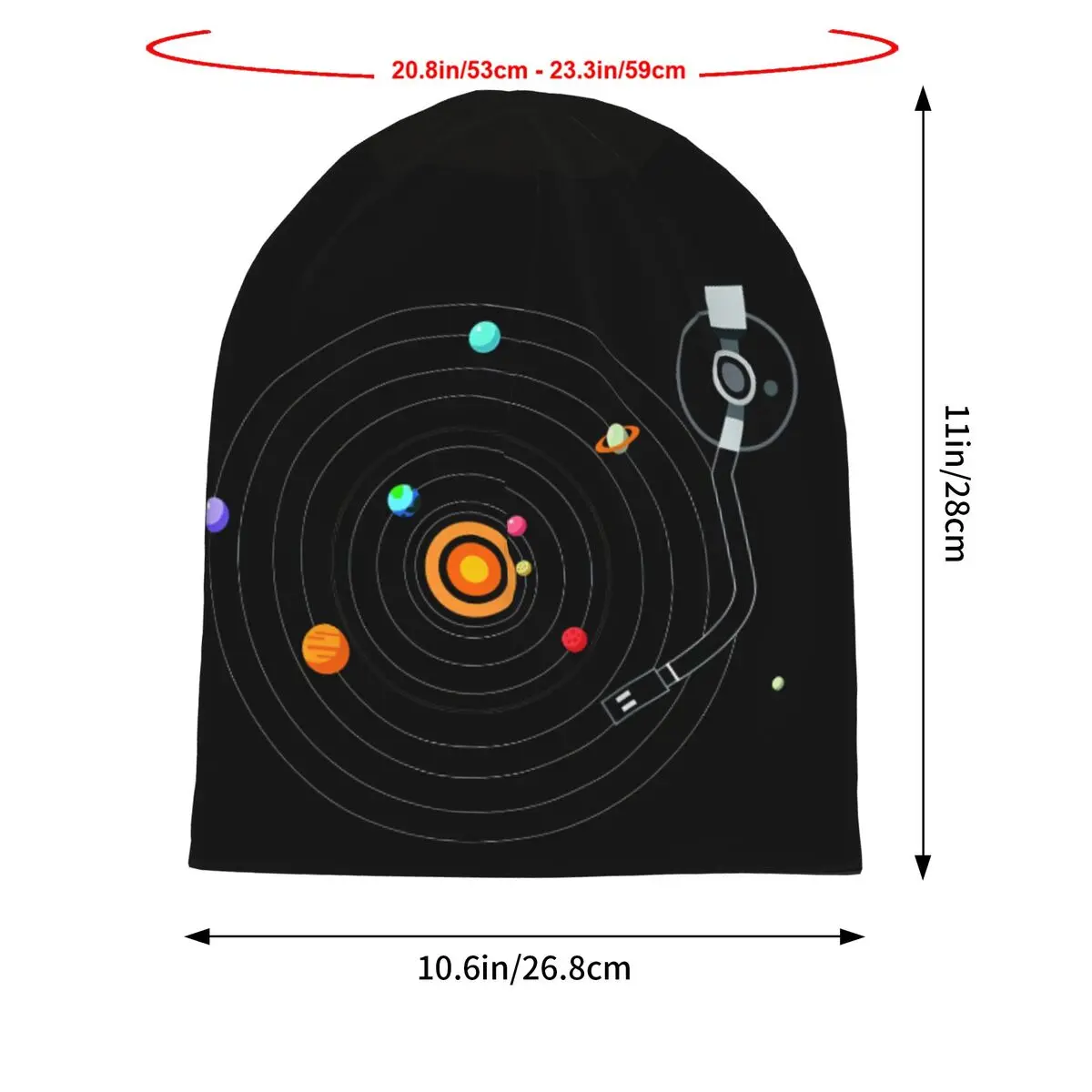 Bonnet Hats Music Men Thin Skullies Beanies Hat Our Solar System Is A Vinyl Cap Design Caps