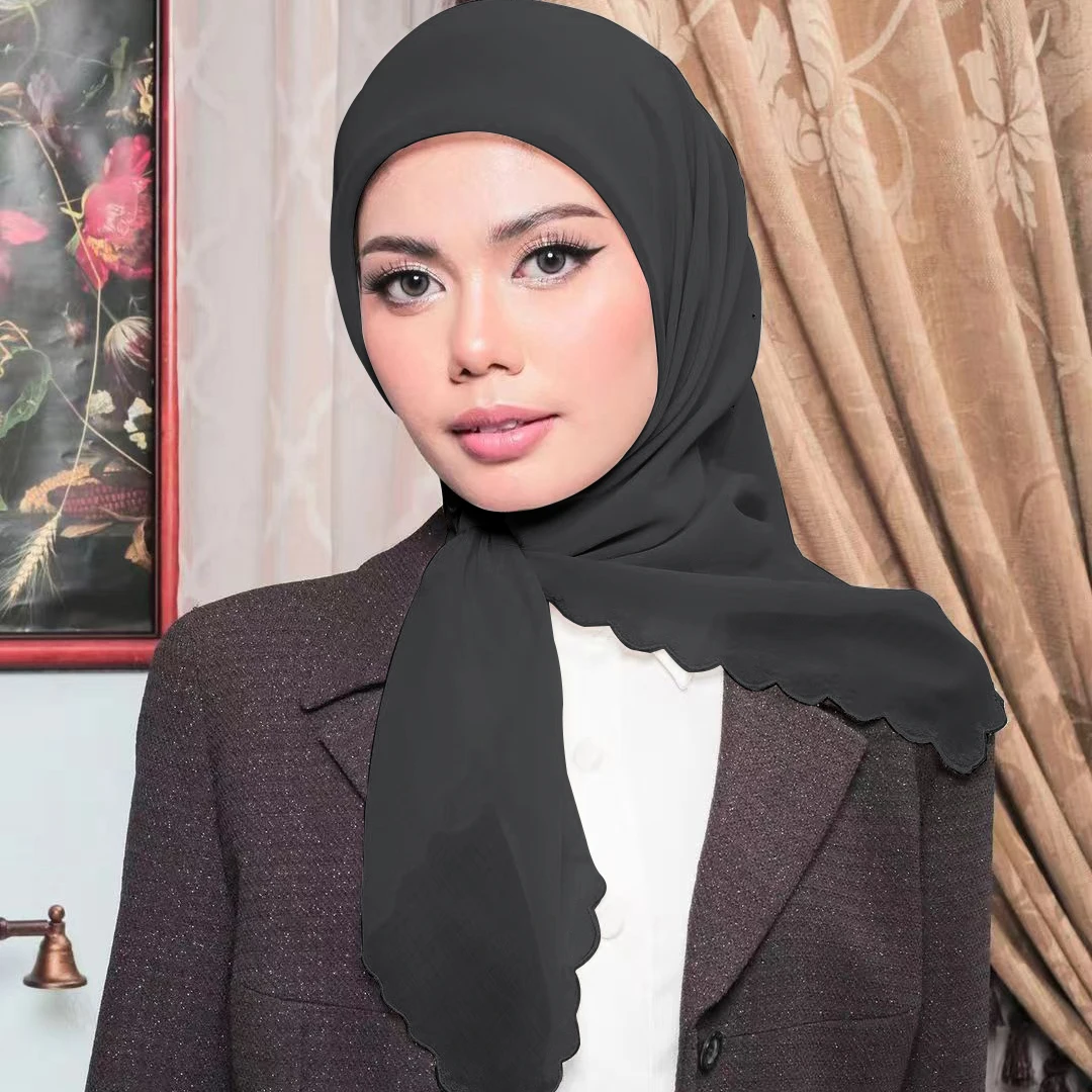 Musulmano nero seta Hijab Jersey sciarpa abaya vestito per le donne turbanti istantaneo Ndercap islamico Modal Hijab Head Wrap