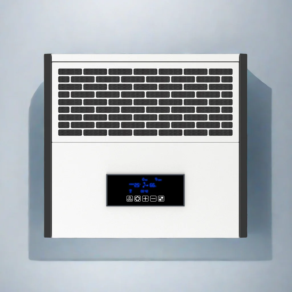 New Wholesale Electric 12L/Day Stainless Steel Wall-Mounted Air Purifier Dehumidifier Digital Display Continuous Drainage Grow