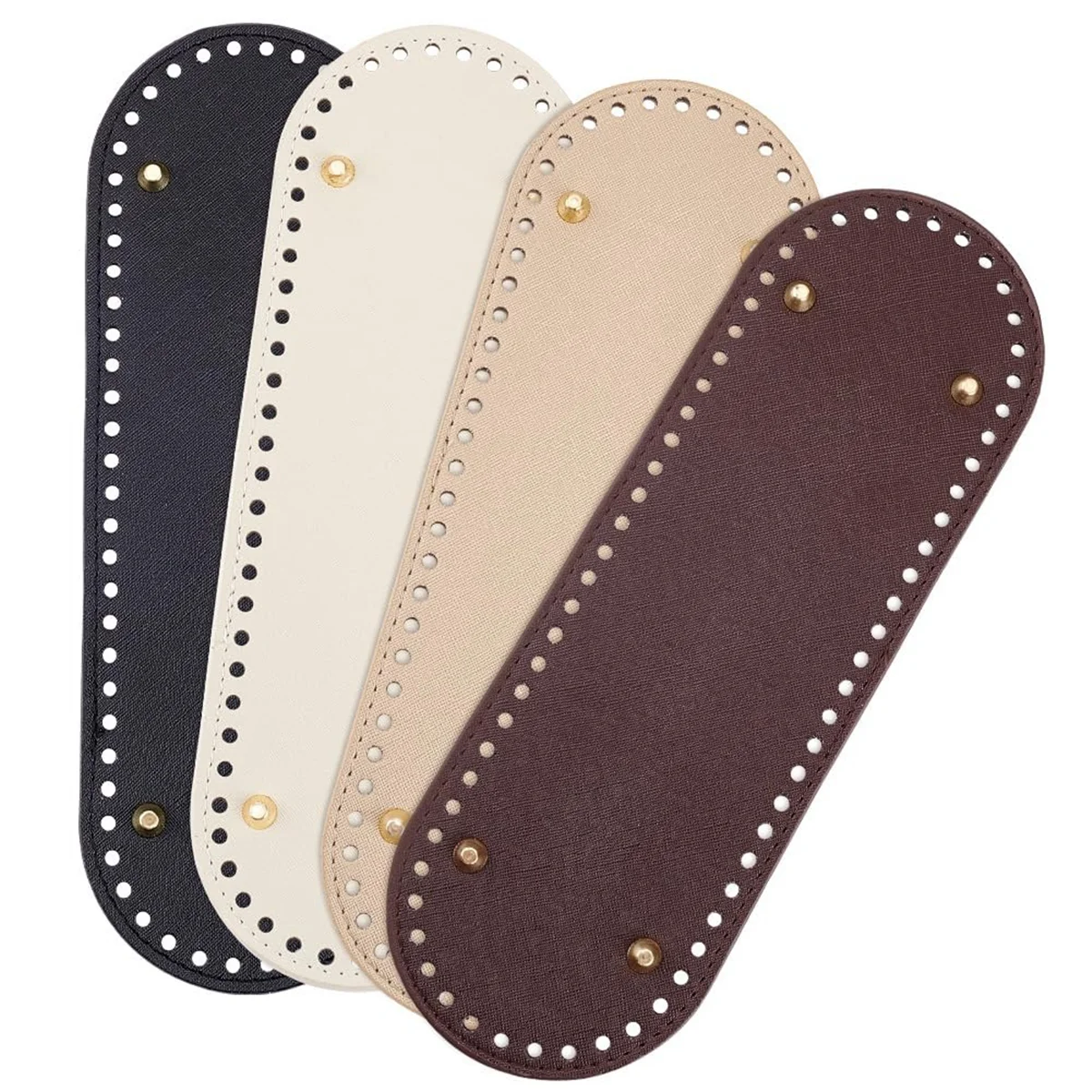 crochet bag bottom base 4Pcs Bag Bottom Base Pads 4 Colors Oval Crochet Bag Bottom PU Leather Bottom Shaper Pad 10x4.7inch