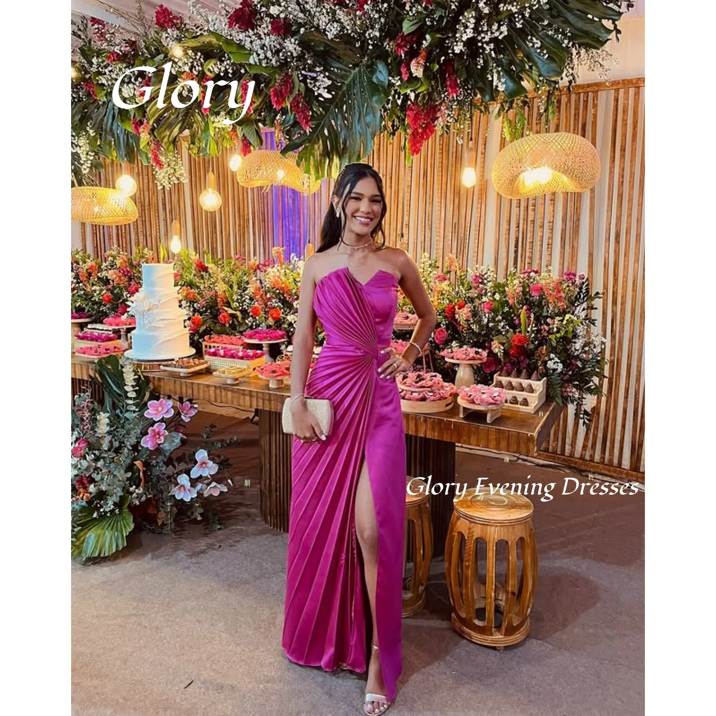 

Long Sleeves Mermaid Evening Dresses Kuwait Fashion Luxury Strapless Pink Prom Dress Customized Party Formal Occasion Dresses