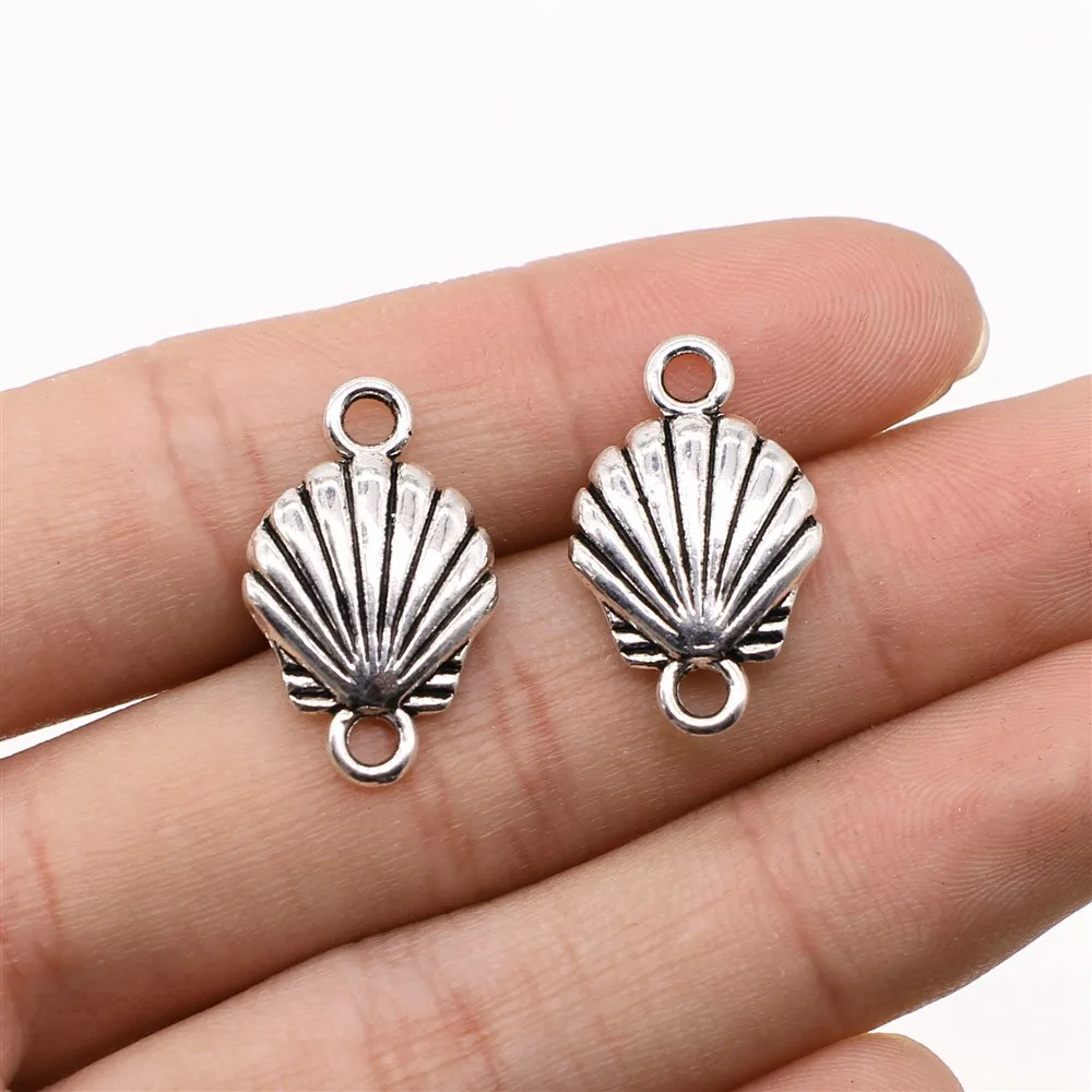 10pcs Connector Charms Tibetan Bronze Silver Color Pendants Vintage Jewelry Making DIY Handmade Craft