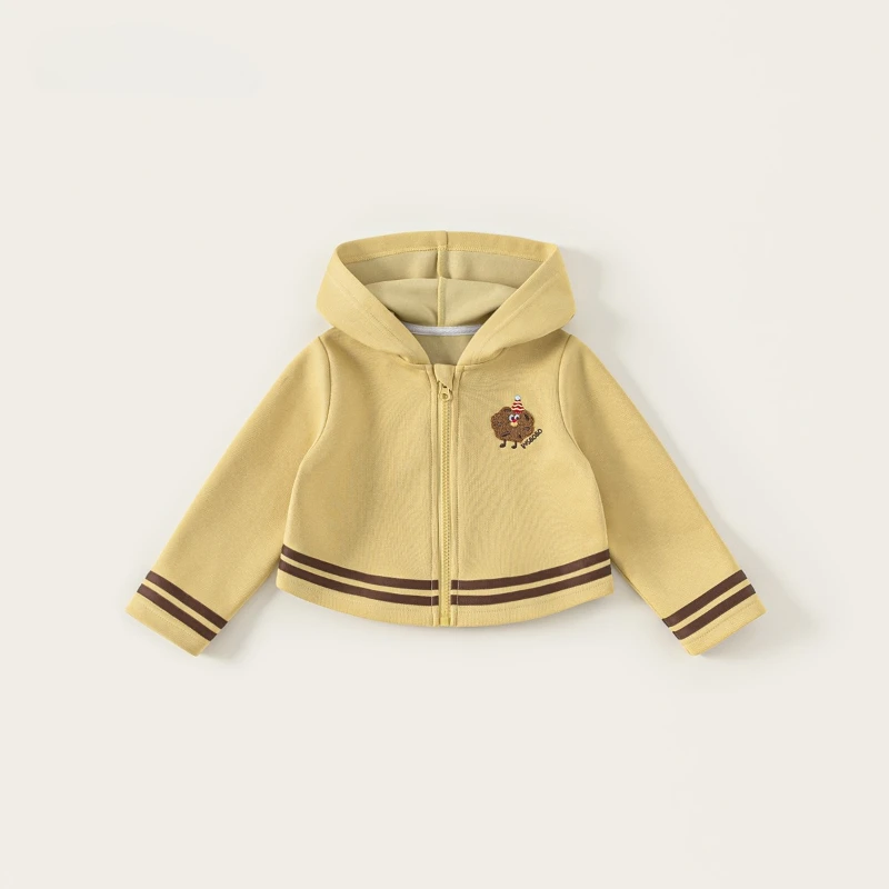 

Новинка осени 2023 года, детская толстая куртка на молнии в контрастную полоску с рисунком животных и мультфильмов