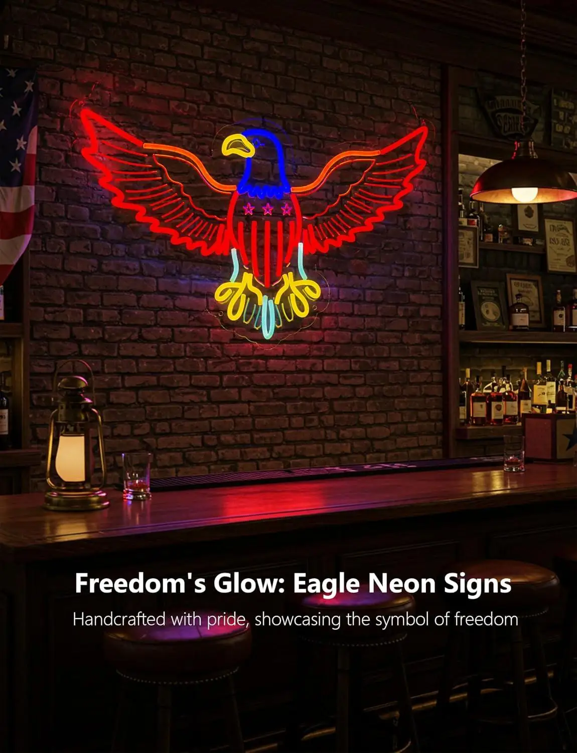 Eagle Shaped Neon Sign USB Dimmable LED Lights For Karaoke Bar Restaurant Cafe Salon Game Room Wall Decoration Holiday Gifts