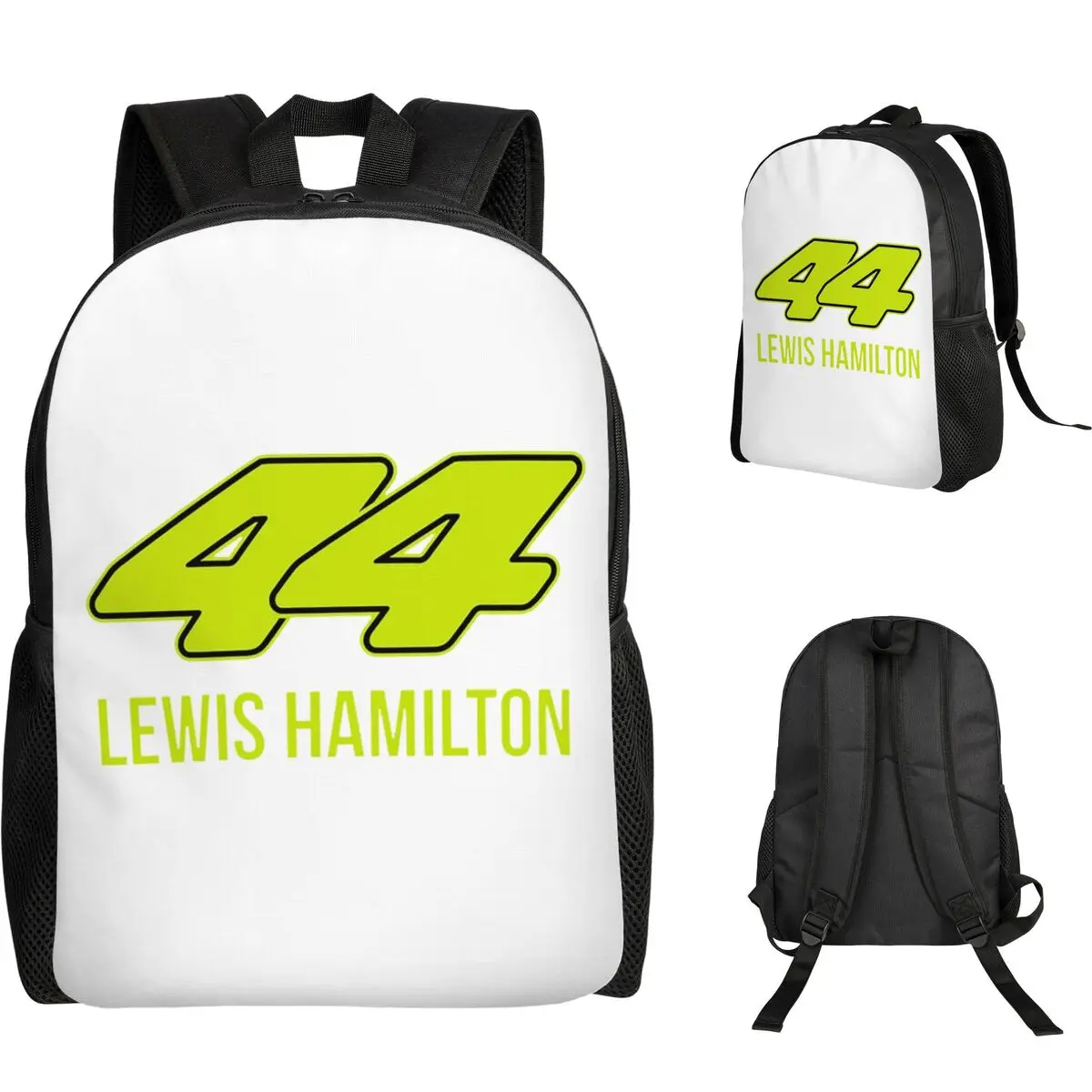 Lewis Hamilton 44 Student Backpack School Bag Hiking Travel Daypack for Boys Girls Fashion Bookbag Shoulder Bags