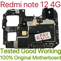 Global Version Original Unlocked Motherboard for Redmi note 12 4G Tested Circuit Plate Main Logic Board for Redmi note 12 4G