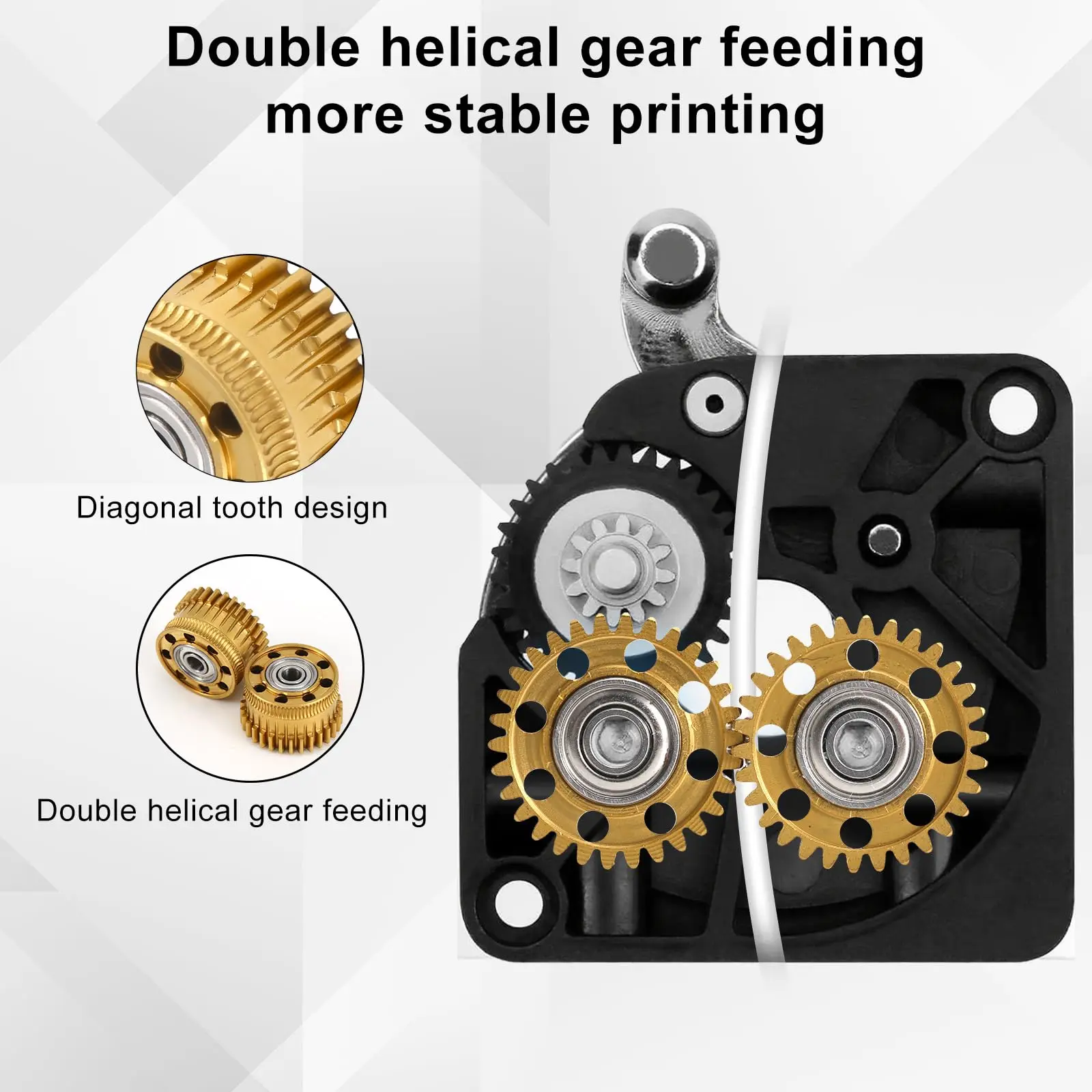Creality アップグレード K2 Plus エクストルーダー ギア、ナノコーティングを施した炭化鋼、K2 Plus 3D プリンター用オールメタル エクストルーダー ギア キット