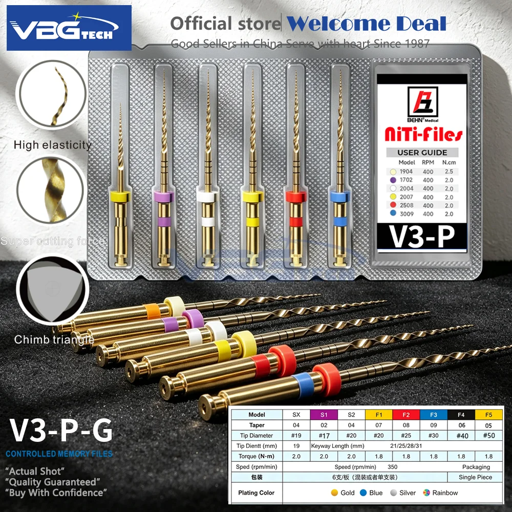 Dental SX-F3 25mm Heat Activated Canal Root Niti Files Pro-0.4Taper Gold S1S2 F1 F2 F3 Flexible Endo Rotary Dentistry Endodontic