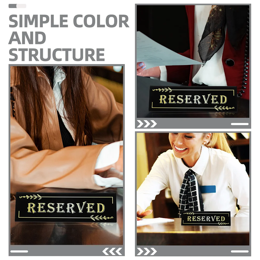 

4pcs Acrylic Reserved Table Signs Tent Style Desk Card For Restaurant Wedding Event Banquet Conference Reusable Standing Seat