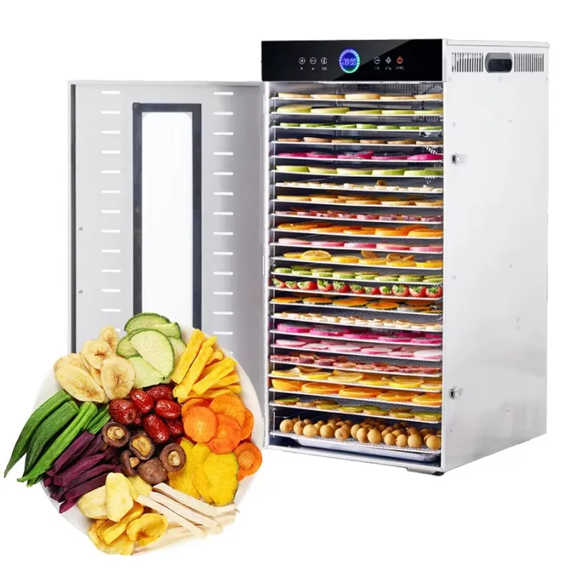 2000W Stainless Steel Food Dehydrator with LED 20-Layer Jerky Machine for Fruits Vegetables Built-in Dryer for Fruits Vegetables