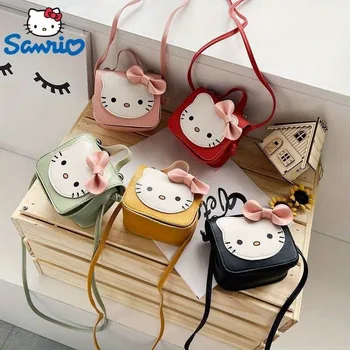 Sanrio hello kitty kawaii bonito bolsa de ombro do plutônio nova moda na moda feminina crossbody saco com arco presente perfeito para namorada