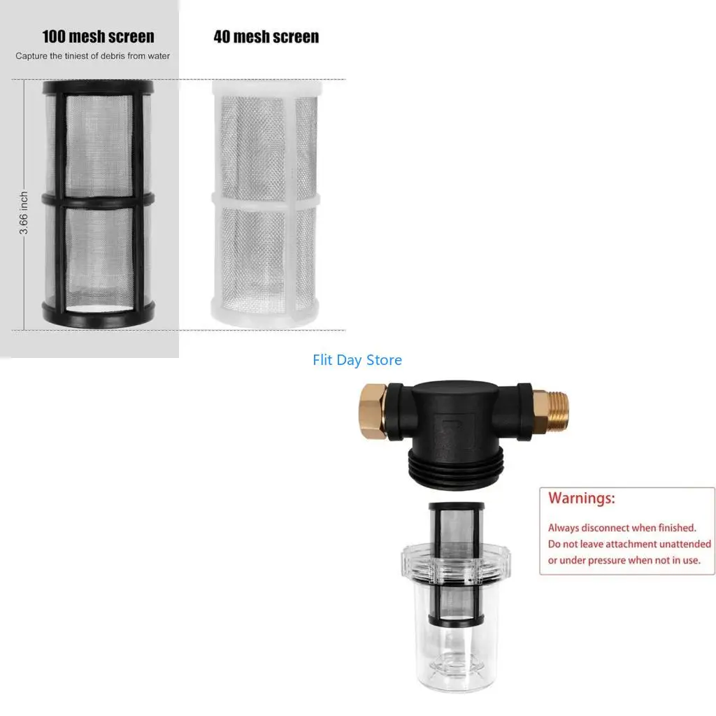 F92C 3/4Inch Garden Hose Washer Inline Sediment Filter With Fine Mesh Screen