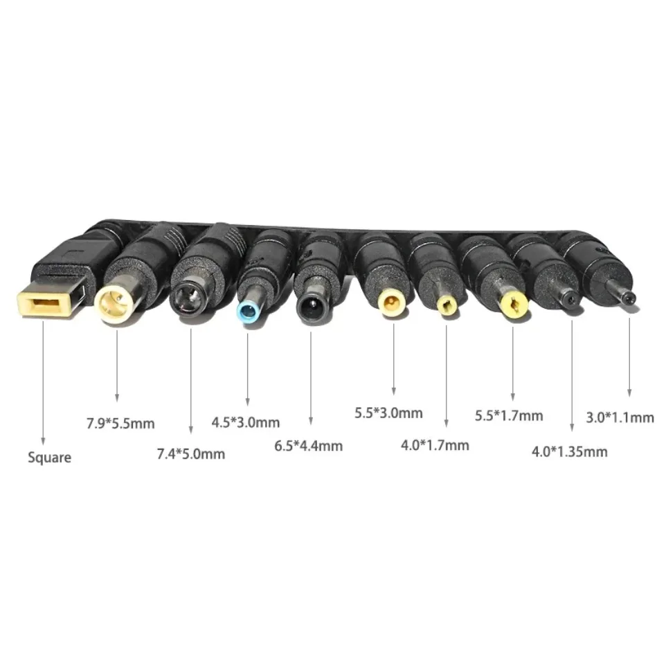 USB Type C Female to DC Male Power Adapter 100W PD Trigger Charging Cable 5.5x2.5mm 4.5x3.0mm 7.9x5.5mm 10 Connector Tips Laptop