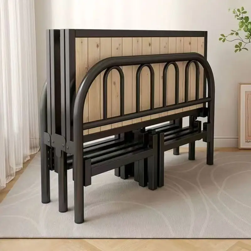 Folding household single bed, adult double bed, simple portable, office lunch break