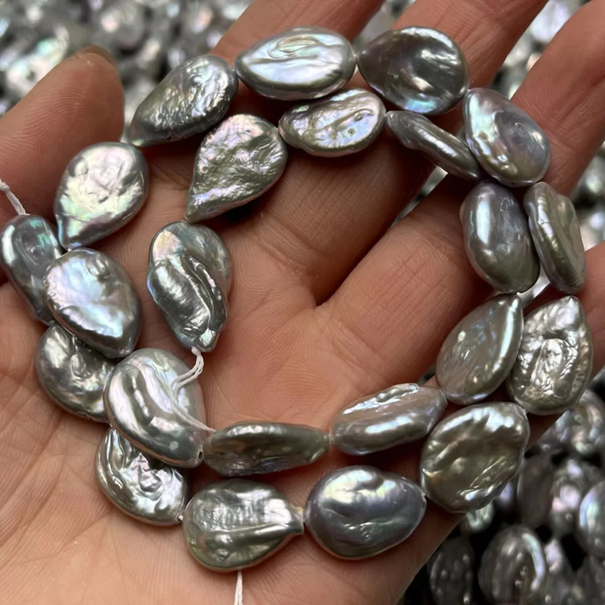 

Натуральный пресноводный жемчуг, серые бусины в стиле барокко, капли воды, свободные бусины-разделители для изготовления ювелирных изделий своими руками, ожерелье, браслет 13x18 мм