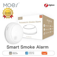 MOES ZigBee Smart Wireless Smoke Detector Fire 85dB Sound Alarm Siren Sensor Smart Safety Protection Home Kitchen Fire App Alert