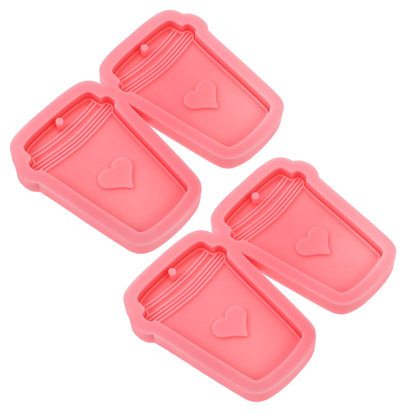 

2 Pcs Coffee Cup Mold Silicone Molds for Crafting Key Chain Pendant DIY Jewelry Accessories Heart Shaped Valentine Decorations