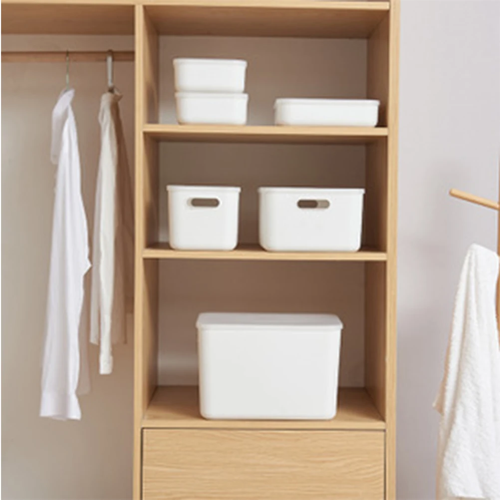 

Storage Box Stackable Dampproof Organizer Underwear Storage Case Desktop Organizer Pp Plastic Portable Lightweight White Oblate
