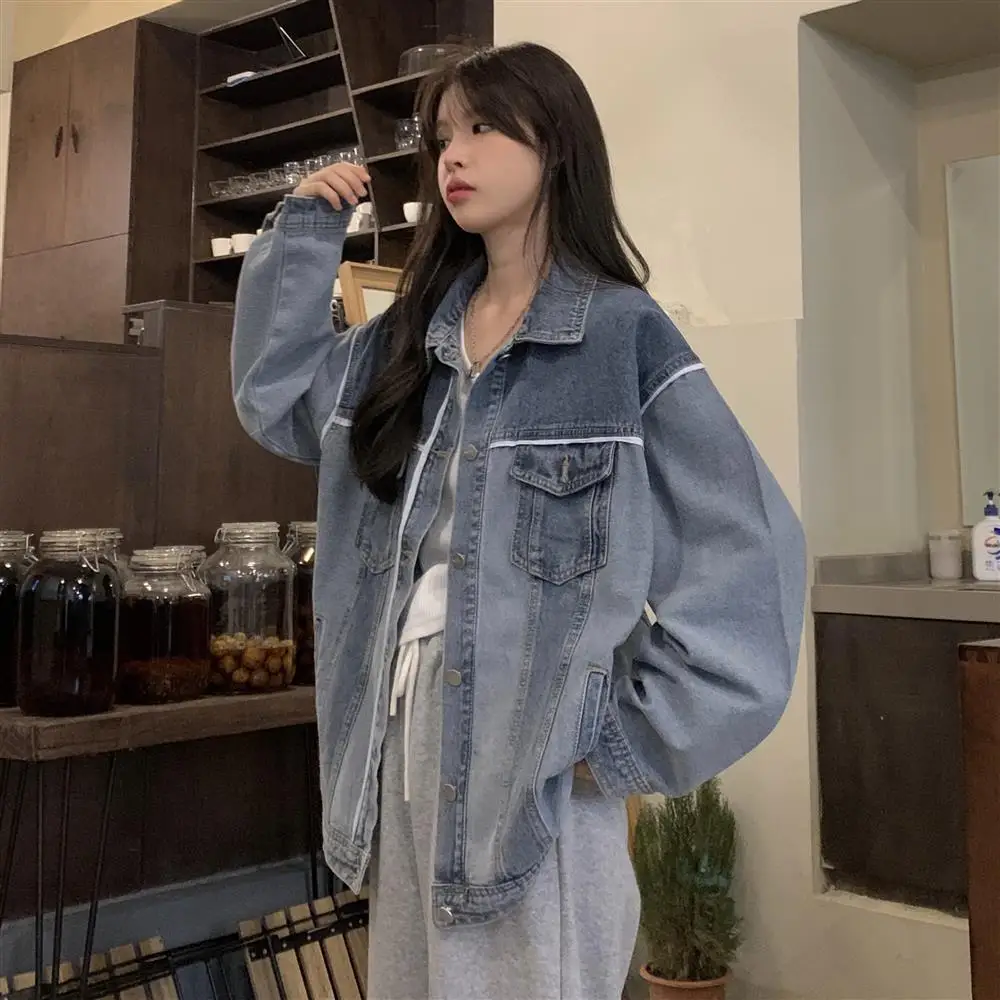 

Korean Style Short Denim Jacket Women's Slim Fit Long Sleeve Spring Autumn New Arrival Coat Student Top Fashionable