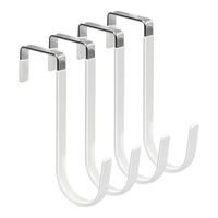 1/4/10 PCs Hooks for Door Hanging, Metal Hooks, Non-Porous, Storage Bag Hooks, for Bathroom, Living Room, Kitchen, Clothes